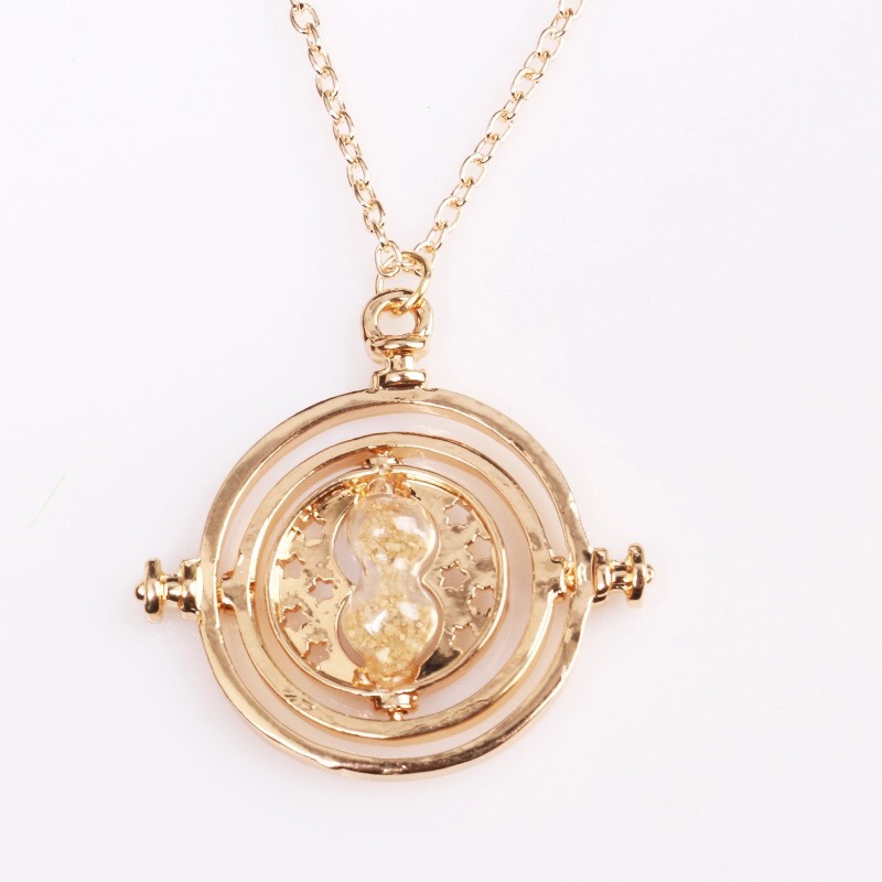 Gold Hermione's Harry Potter Time Turner Rotating Hourglass Necklace